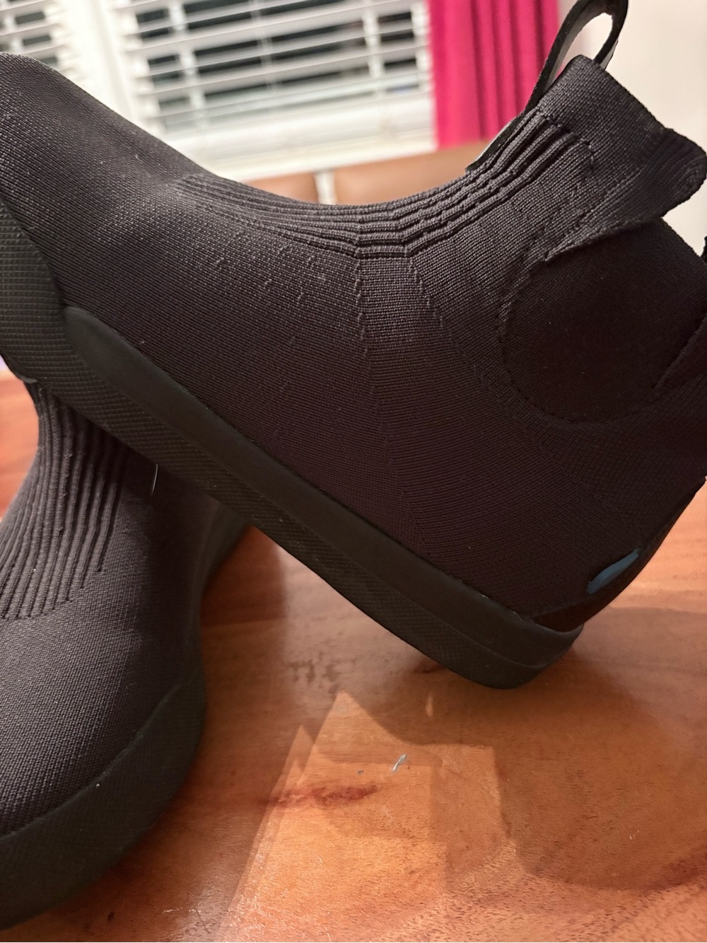 Vessi Black Knit Slip-On Sneakers